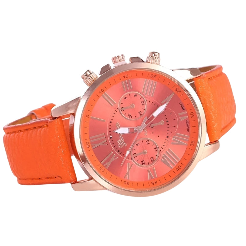 Noor - Horloge met Rond Wijzerplaat en Verstelbare Band Velani