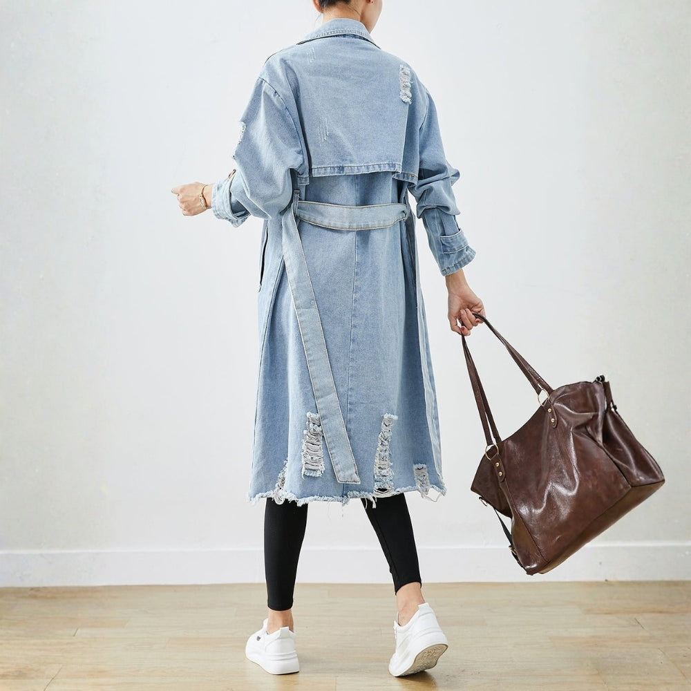 Harper – Long Sleeve Lapel Collar Jacket with Adjustable Belt