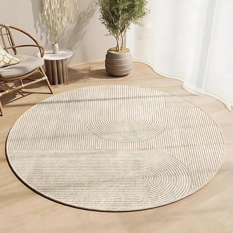 SoftWeave – Moderne Ronde Vloerkleed met Gevlochten Ontwerp Velani