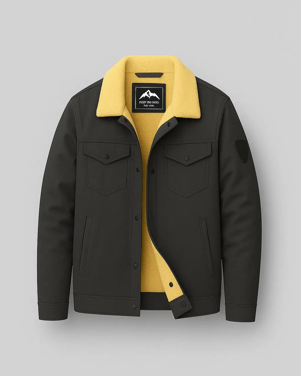 Polyester Bomberjack Met Knoopsluiting-Jackets-Velani-Grijs-S-Velani