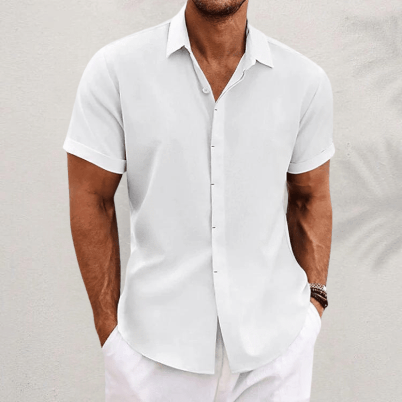Men's Stylish Slim Fit Short Sleeve Button-Up Shirt