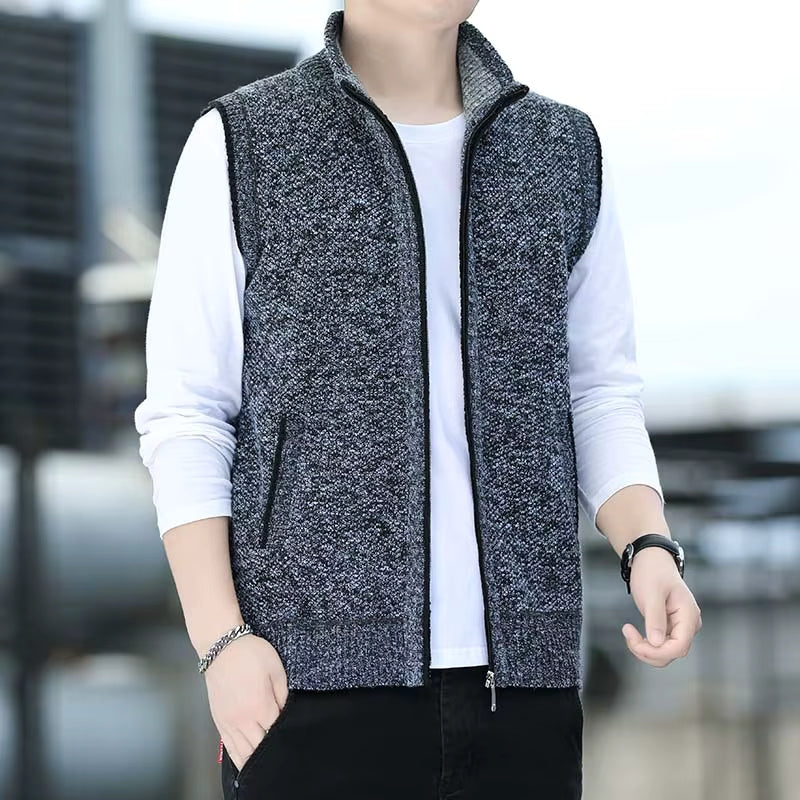 Nathan – Mouwloze trui met ritssluiting en zakken Velani