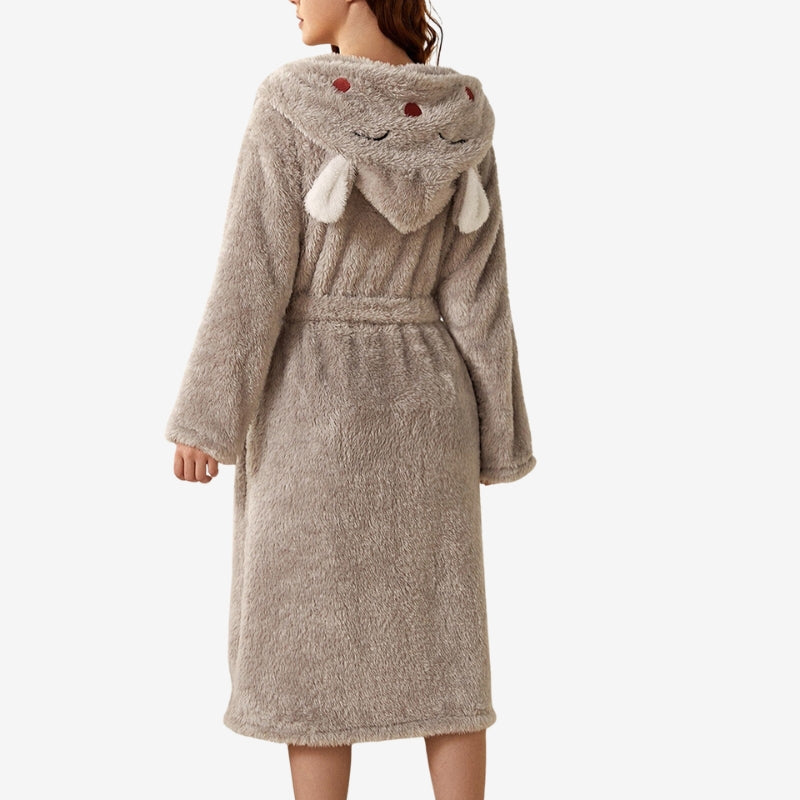 Emma – Long Sleeve Coat with Adjustable Belt and Pocket