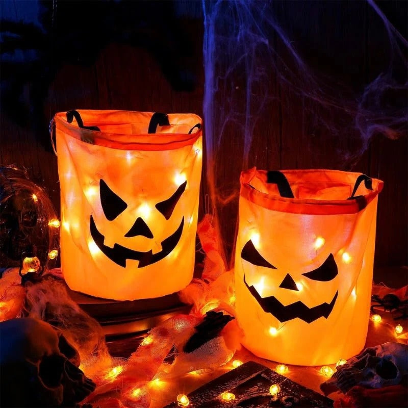 GlowPump – LED Lighted Bucket with Pumpkin Design