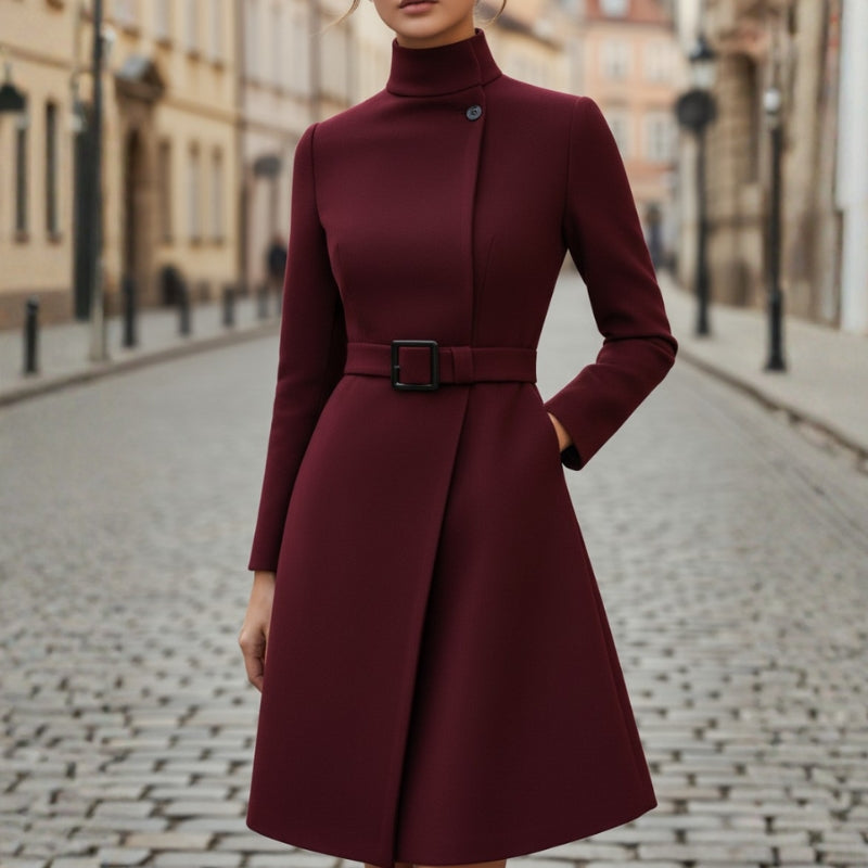 Noah – Women's Round Neck Belted Coat