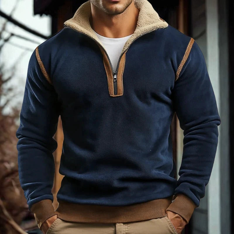 Ethan – Long Sleeve Sweater with Zipper Closure