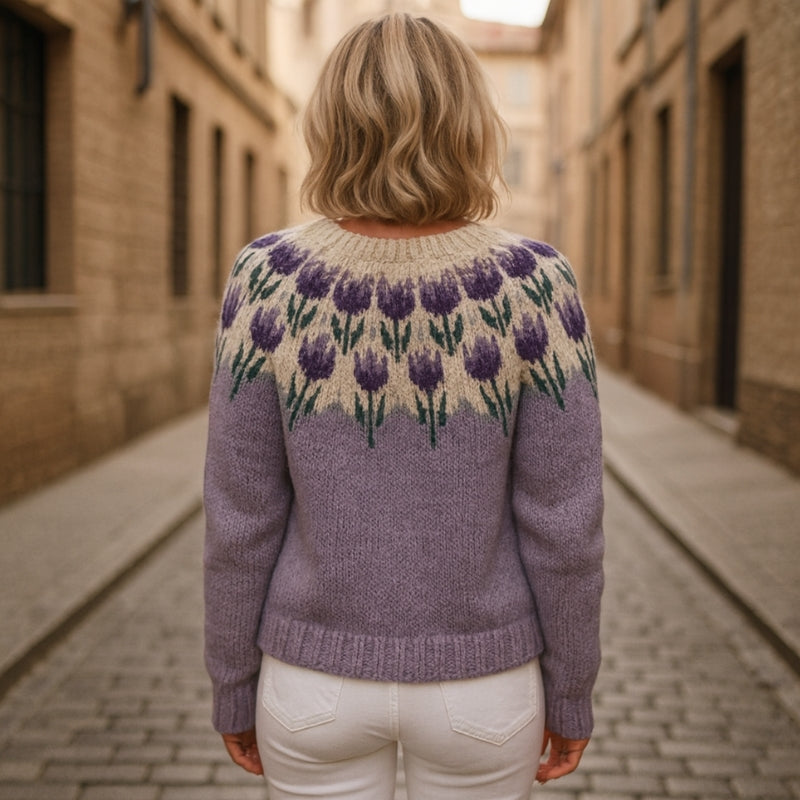 Emma – Button Closure Jacket with Floral Print Design