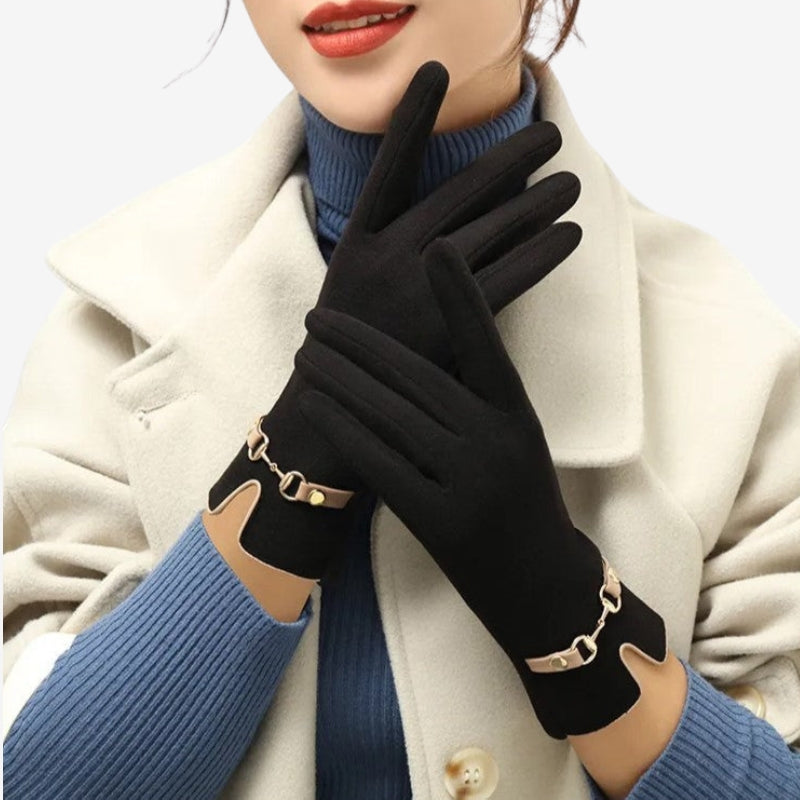 Bella – Full Finger Gloves with Chain Buckle Design