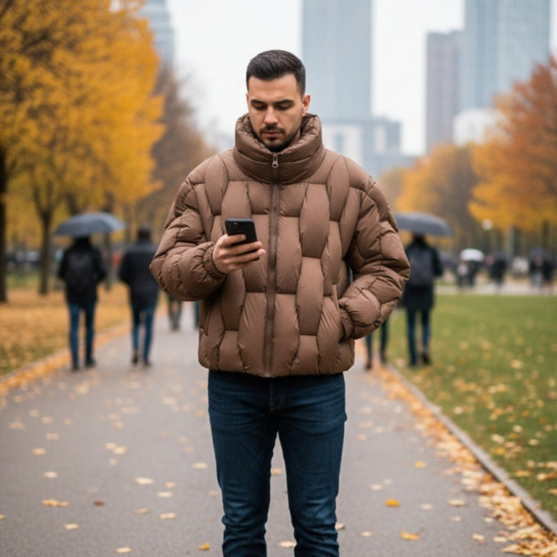Ethan – Men's Coat with Zipper Closure