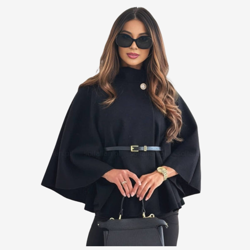 Selina – Long Sleeve Jacket with Button Closure and Adjustable Belt