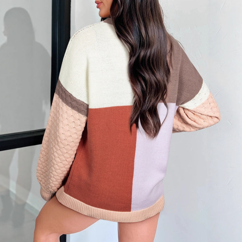 Rachel – Long Sleeve Sweater With Round Neck Design