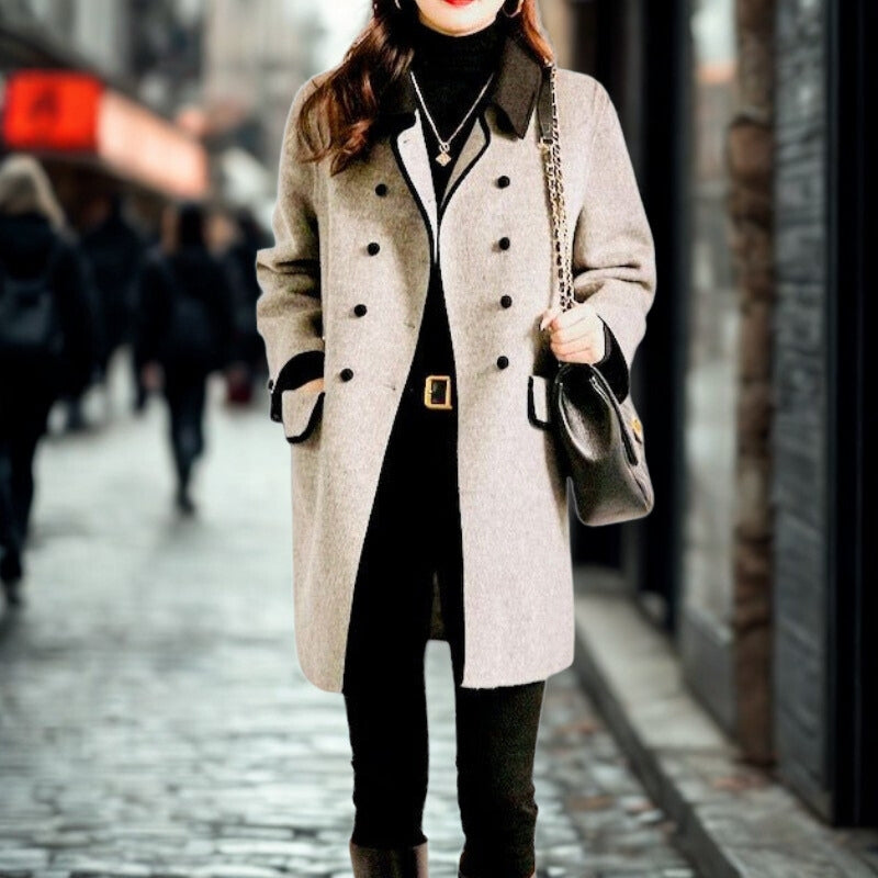 Freya – Down Collar Jacket with Front Button Detail and Pocket