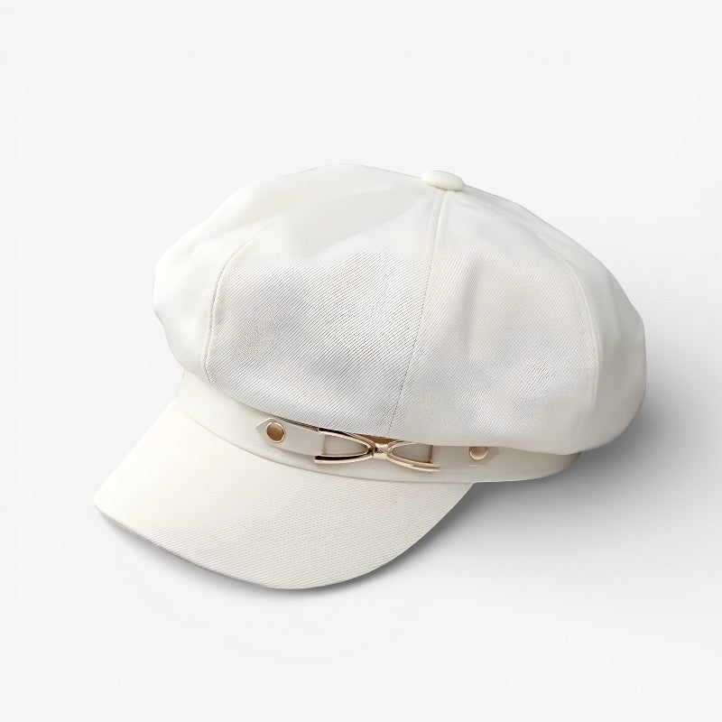 Ava – Women's Round Octagon Hat with Chain Buckle