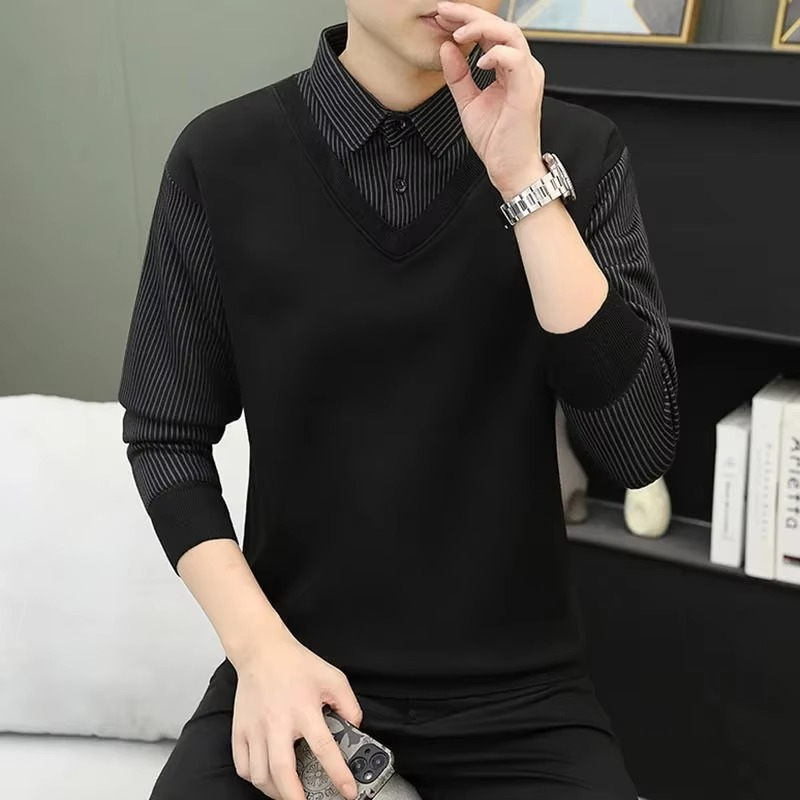 Adam – Slim fit V-hals sweatshirt met lange mouwen Velani