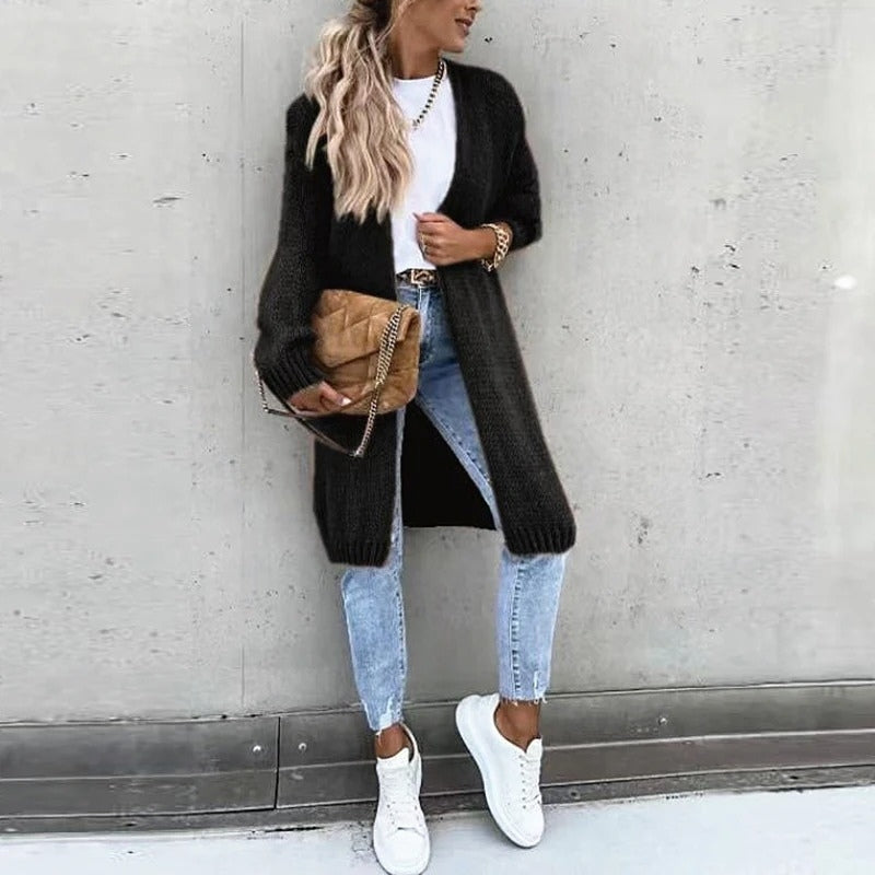 Liana – Abrigo de manga larga con dobladillo acanalado