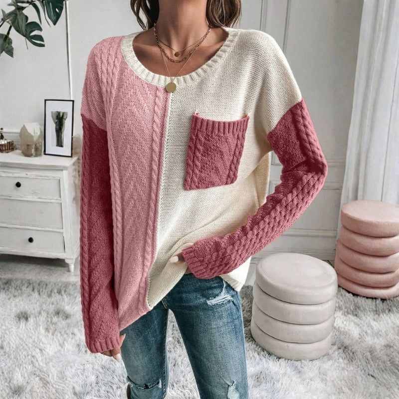 Mia – Long Sleeve Sweater with Round Neck Design