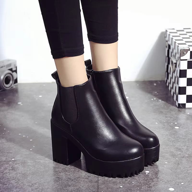 Womens Ankle Boots with Sturdy Heel