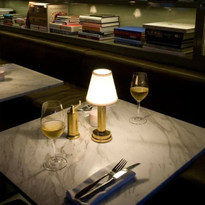 GlowRidge – LED Table Lamp with Round Ribbed Shade