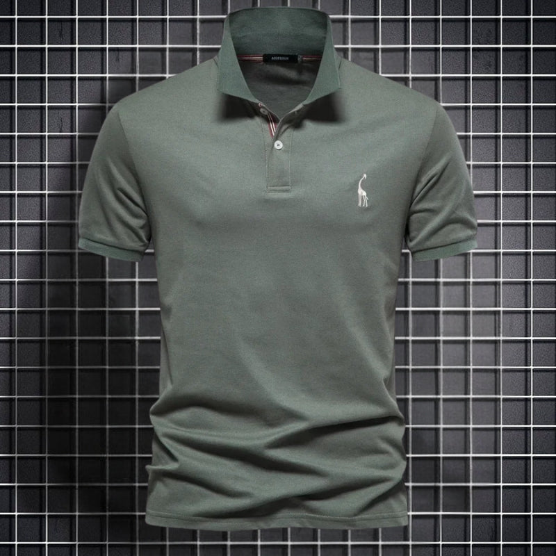 Men's Slim Fit Buttoned Polo Shirt with Short Sleeves