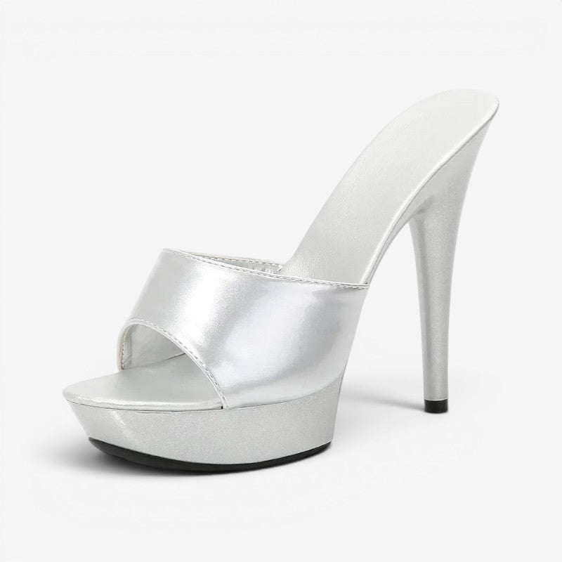 Women's Open Toe High Heel Sandals with Smooth Finish