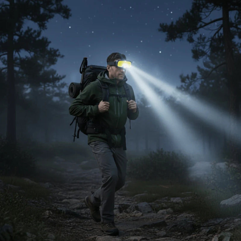 BrightTrail – USB Rechargeable LED Headlamp for Outdoor Activities