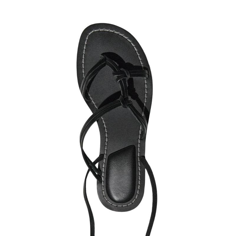 Women's Lace Up Flat Sandals with Non Slip Sole