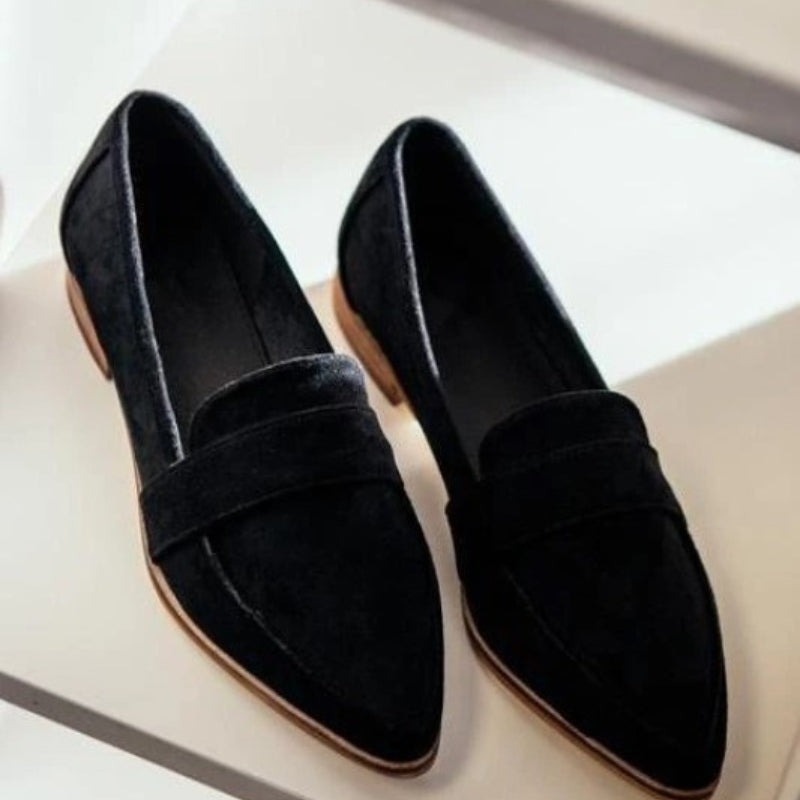 Freya - Pointed Toe Slip On Shoes With Decorative Strap