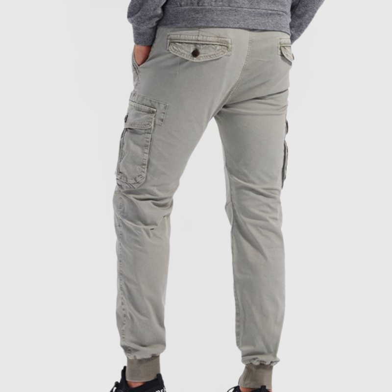 Men's Slim Fit Trousers with Drawstring Waist
