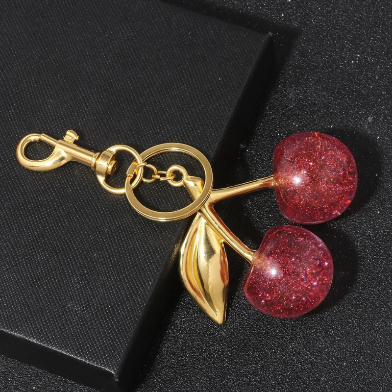 Cherry Pendant Metal Keychain