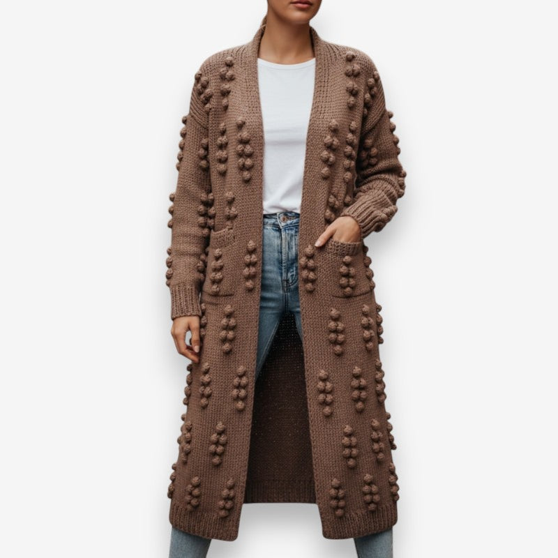 Sophia – Long Sleeve Oversize Coat with Bubble Design