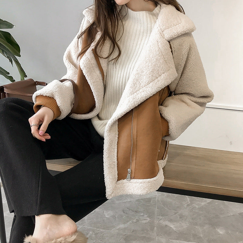 Women’s Oversized Long Zip Coat with Side Pockets