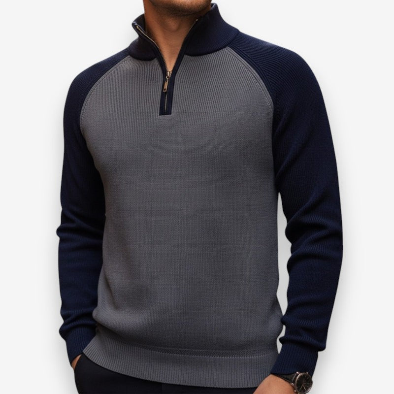 Victor – Long Sleeve Sweater with Stand Collar Design
