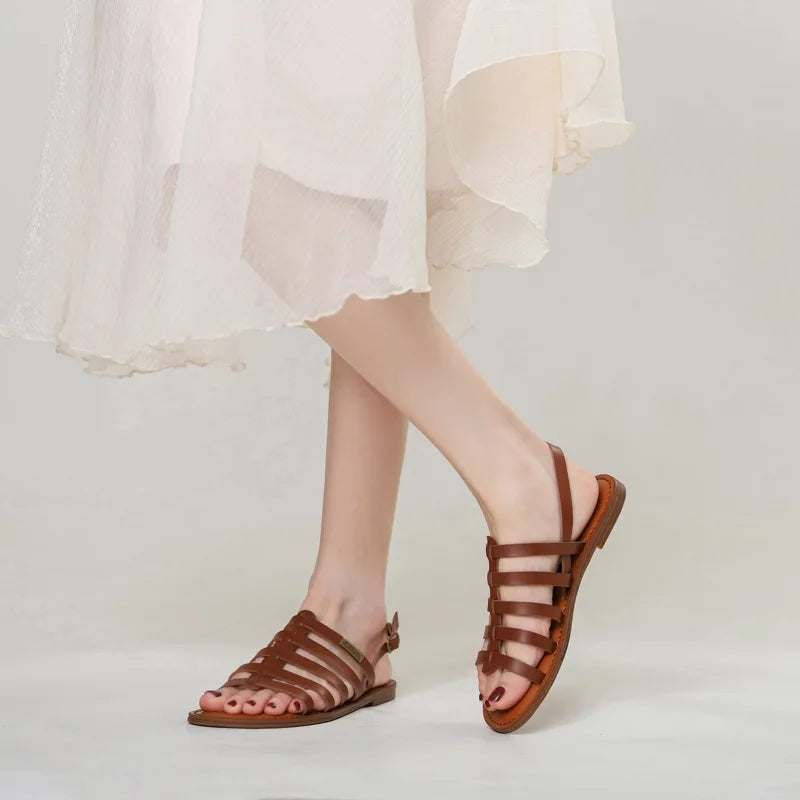 Women's Flat Shoes with Adjustable Buckle Straps