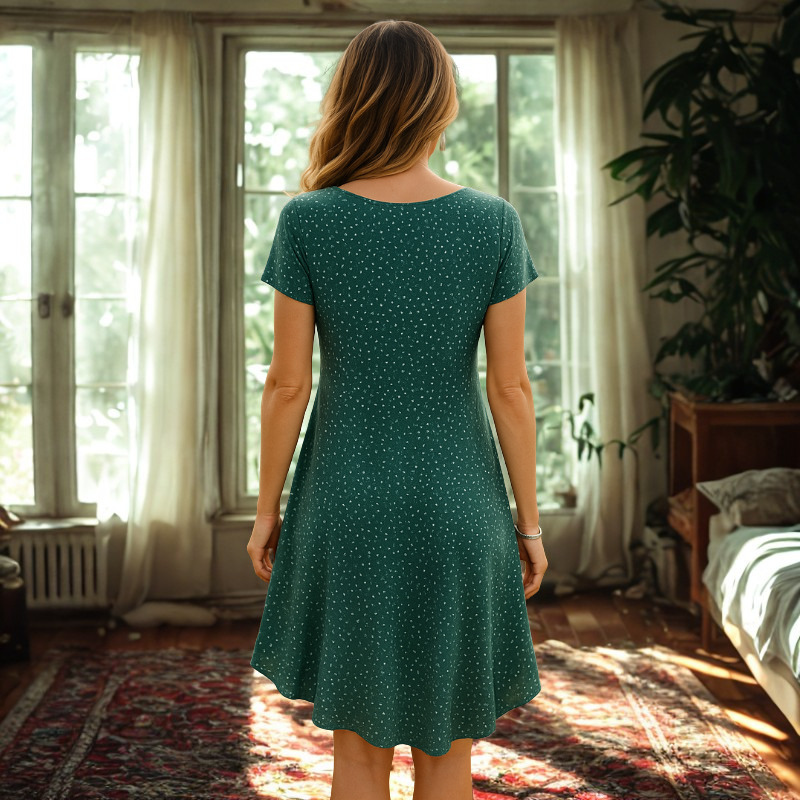 Round Neck Short Sleeve Dress