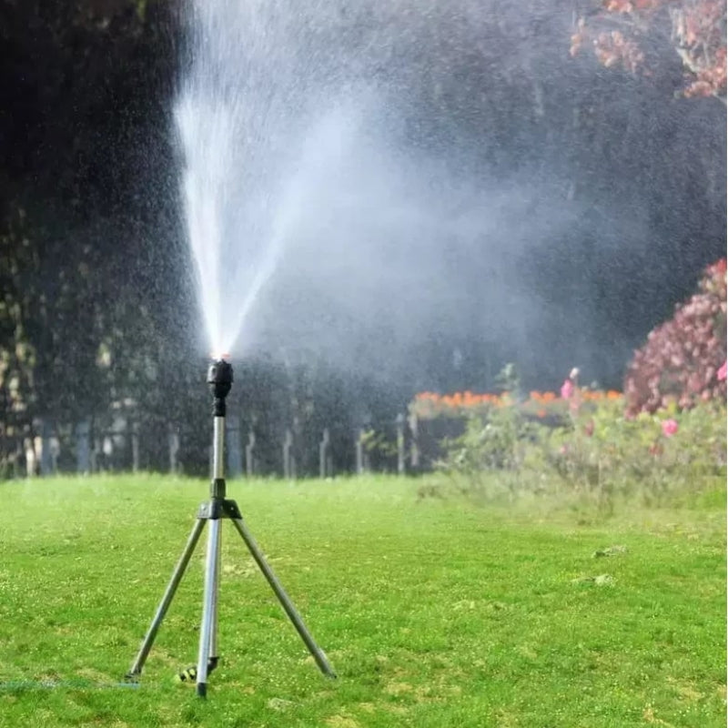 AquaSpin – 360° Tripod Garden Sprinkler with Adjustable Spray Head