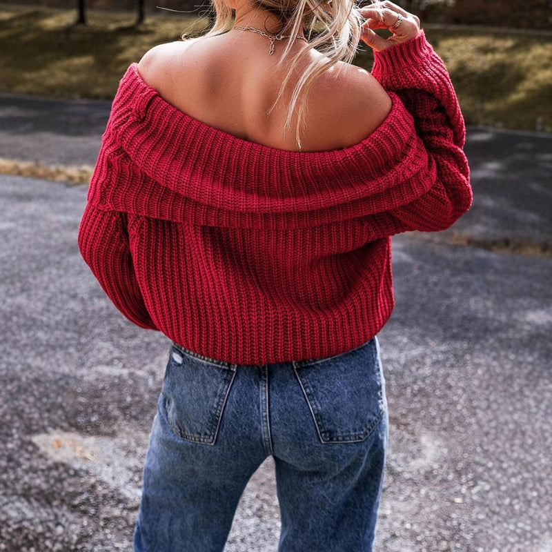 Rose – Long Sleeve Sweater With Knotted Design