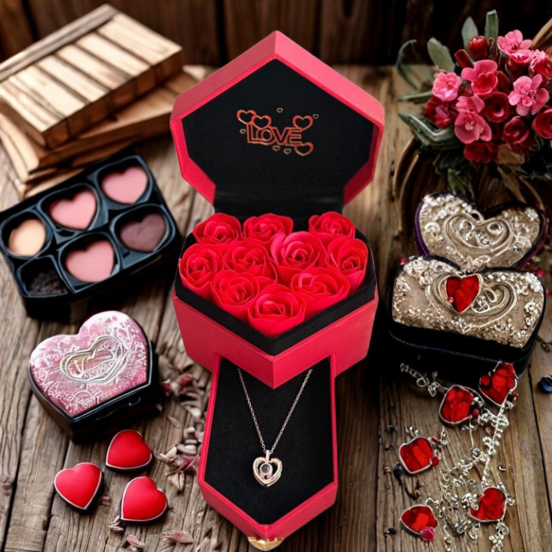 Jewellery Box with Heart-Inspired Necklace