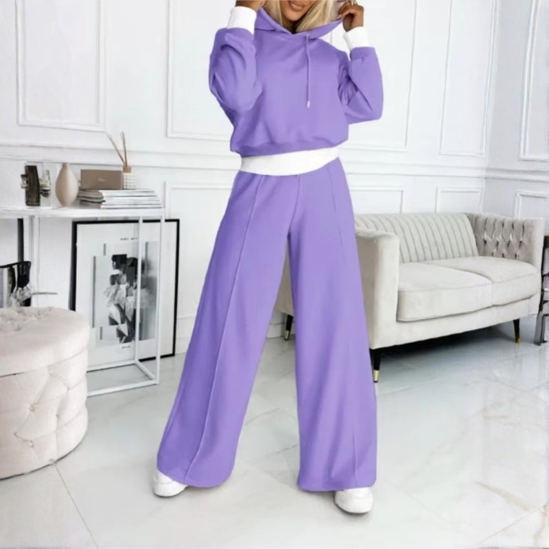 Women 2-Piece Hoodie & Wide-Leg Pants Set