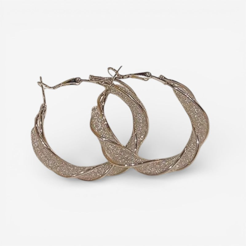 Hoop Earrings with Twisted Design