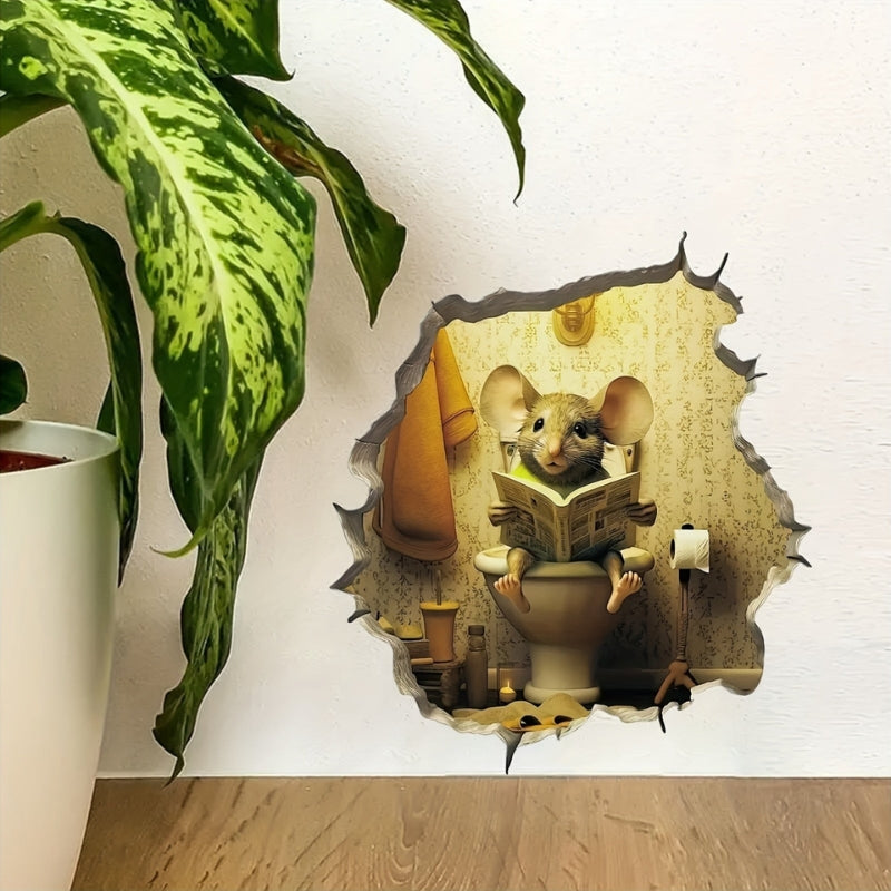 WallWhim – 3D Mouse Wall Sticker with Book Detail