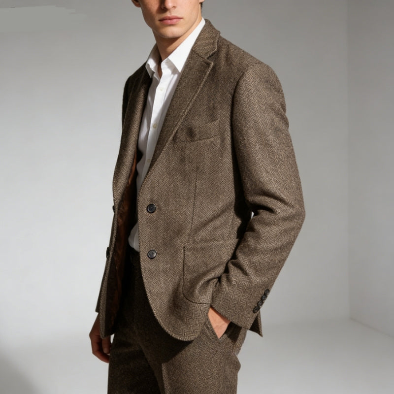 Ben – Long Sleeve Jacket with Down Collar and Front Pocket