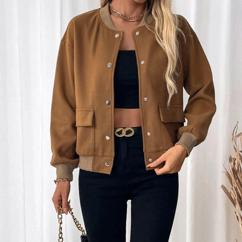 Emma – Round Neck Cardigan with Button Closure Design