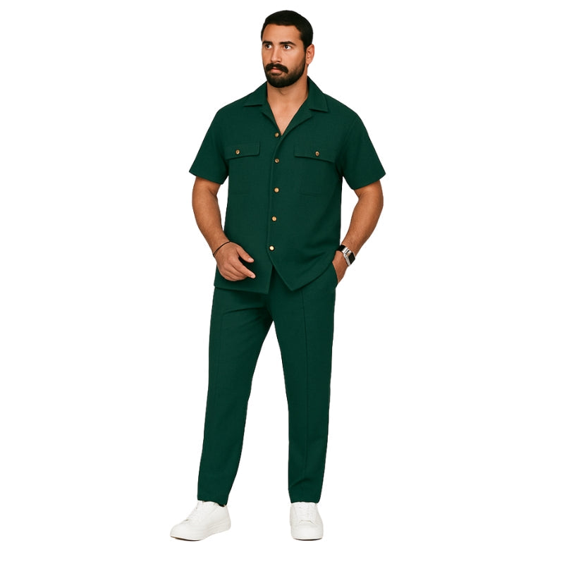 Anselm – Tweedelige Set met Shirt met Korte Mouwen en Broek met Zakjes Velani