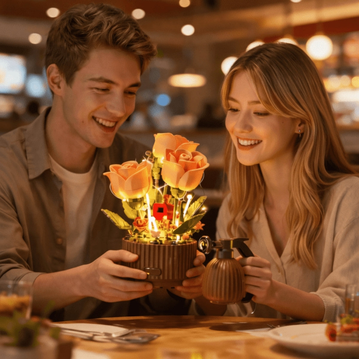 GlowBend – LED Rose Bouquet Table Lamp