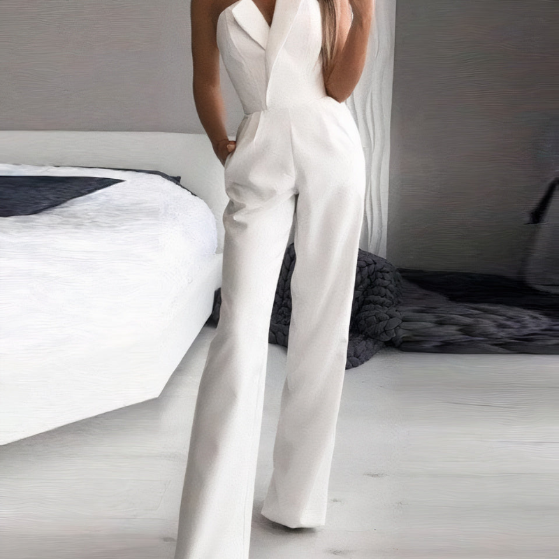 Ashley – Mouwloze Jumpsuit met Wijd-Pijp Ontwerp Velani