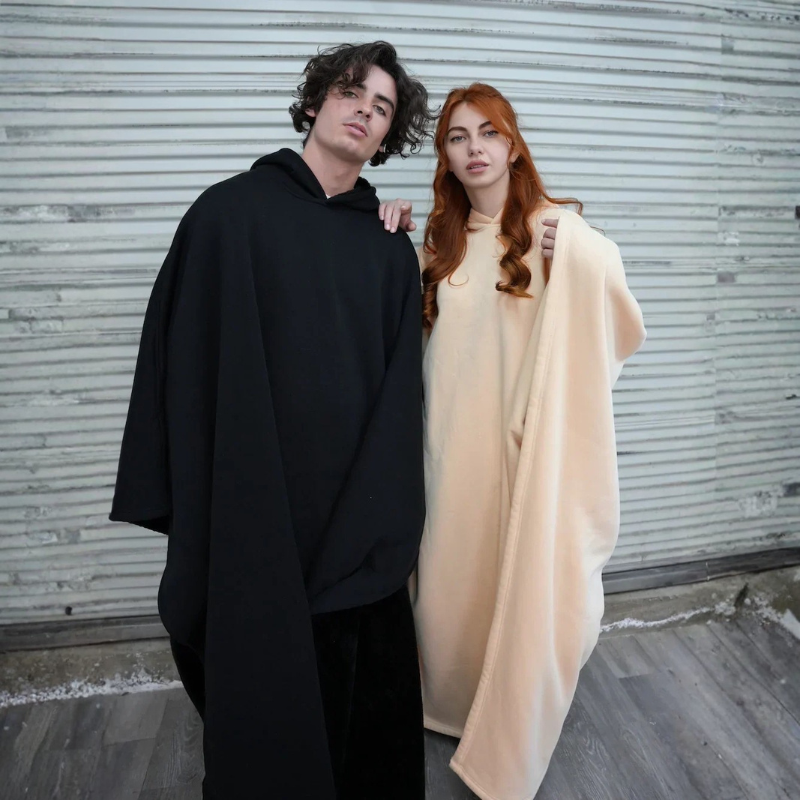Oversized Fleece Blanket Hoodie for Comfort