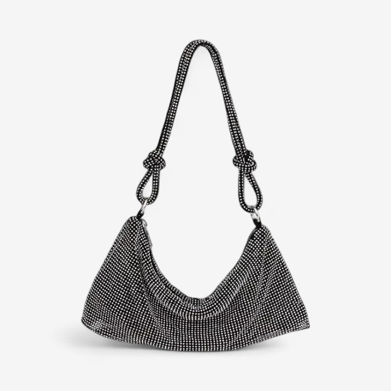 Annelie – Rhinestone Bucket Schoudertas met Verstelbare Riem Velani