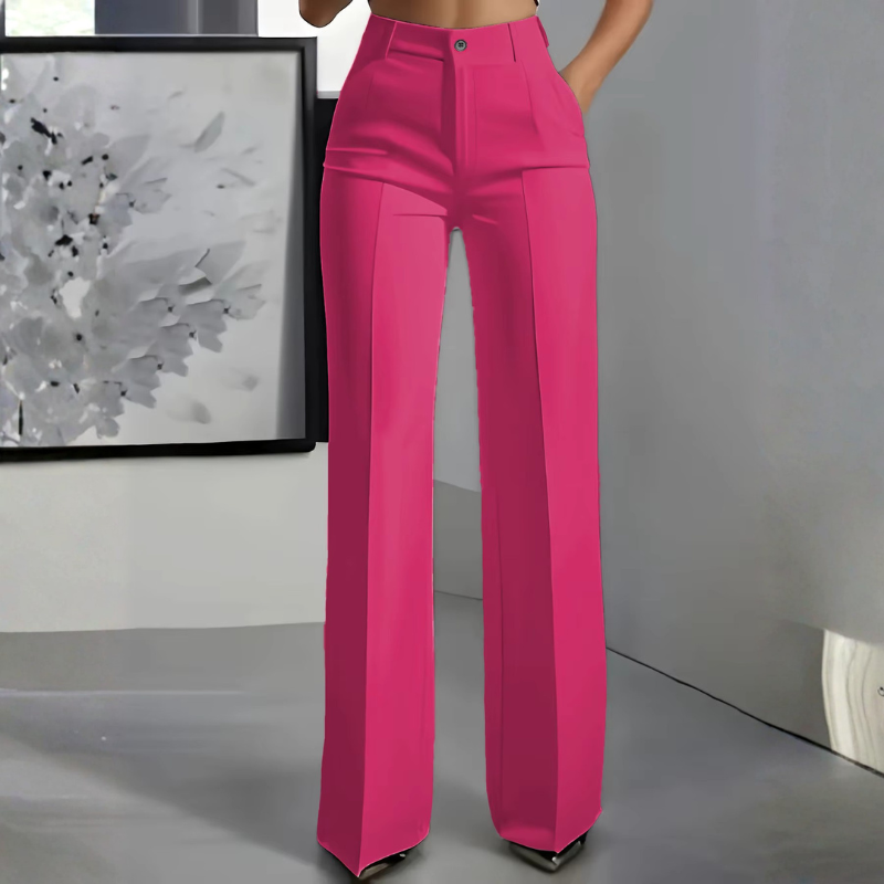 Chic Women's High-Waisted Straight Leg Trousers
