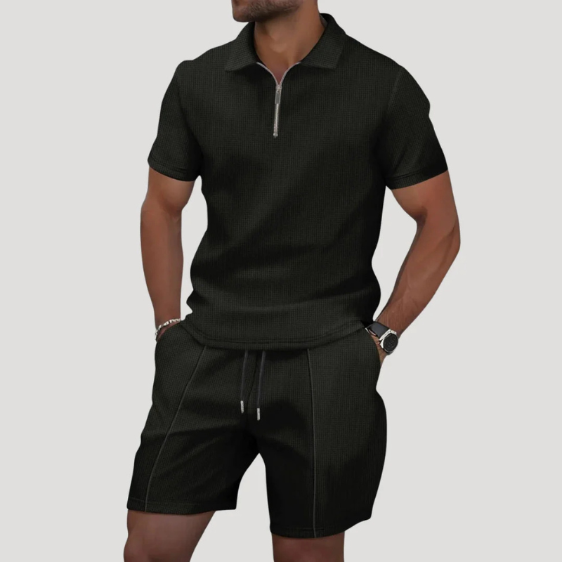 Men's Short Sleeve Polo and Shorts Set