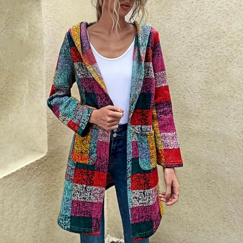 Alina – Hooded Coat with Long Sleeves and Pockets